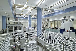 University of North Carolina - Laboratory View View of the laboratory at University of North Carolina School of Medicine. REGUPOL vibration was installed to ensure vibration control for specialty machines.