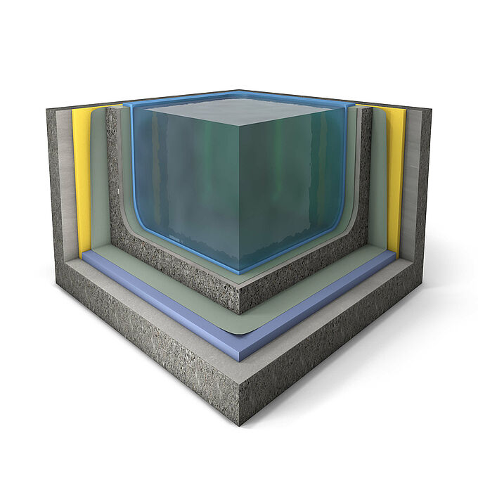 Pool rendering with suitable REGUPOL products.