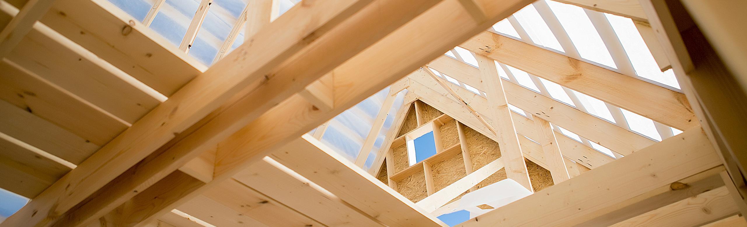 Shell construction of a solid timber house