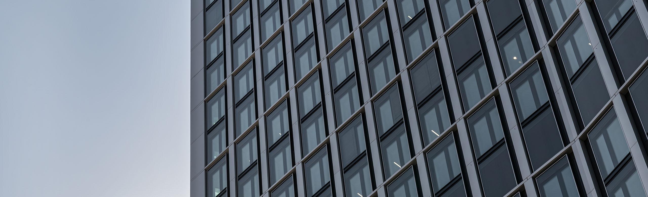 Side view of a skyscraper.