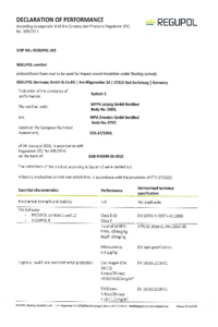 REGUPOL comfort Declaration of Performance
