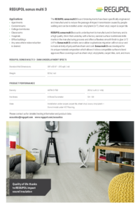 REGUPOL sonus multi 3 DATA SHEET